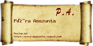 Póra Asszunta névjegykártya