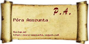Póra Asszunta névjegykártya